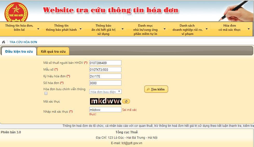 Hướng dẫn tra cứu hóa đơn trên cổng thông tin tra cứu hóa đơn điện tử